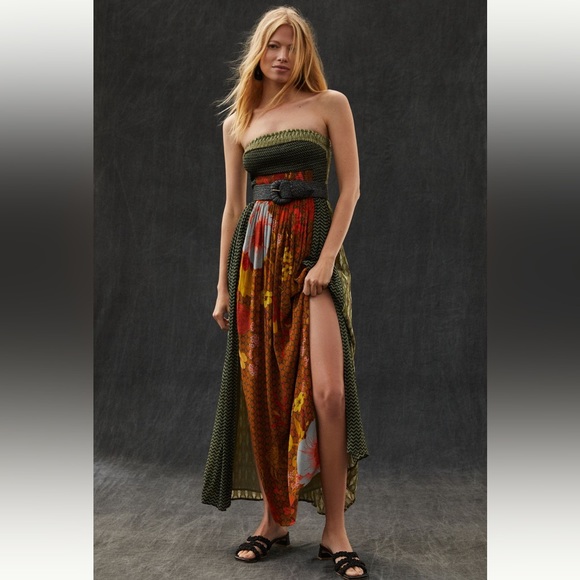 Anthropologie - Siddhartha Bansal smocked strapless maxi dress - Picture 6 of 8